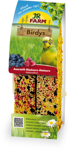 JR FARM Birdys Wellensittich Amaranth- Blaubeere- Himbeere 130g (2 Stück)