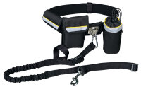 Hands Free Leine, mit Bauchgurt, Nylon, schwarz
