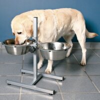 Hundebar mit 2 Edelstahlnäpfen, 2,8 l/ø 24 cm