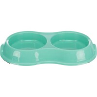 Trixie Kunststoffnapf, Katze, leicht 2x0,2l Ø 11cm/26 x 4 x 14cm,diverse Farben