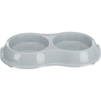 Trixie Kunststoffnapf, Katze, leicht 2x0,2l Ø 11cm/26 x 4 x 14cm,diverse Farben