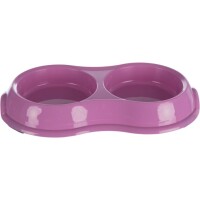 Trixie Kunststoffnapf, Katze, leicht 2x0,2l Ø 11cm/26 x 4 x 14cm,diverse Farben