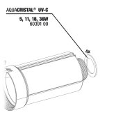 JBL ProCristal UV-C Dichtung Schlauchanschluß 4 Stück 5,11,18,36W