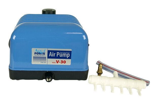Aqua Forte Luftpumpe V20 inlk. Verteiler 15 Watt 20L/min Ø6mm 0,02 Mpa