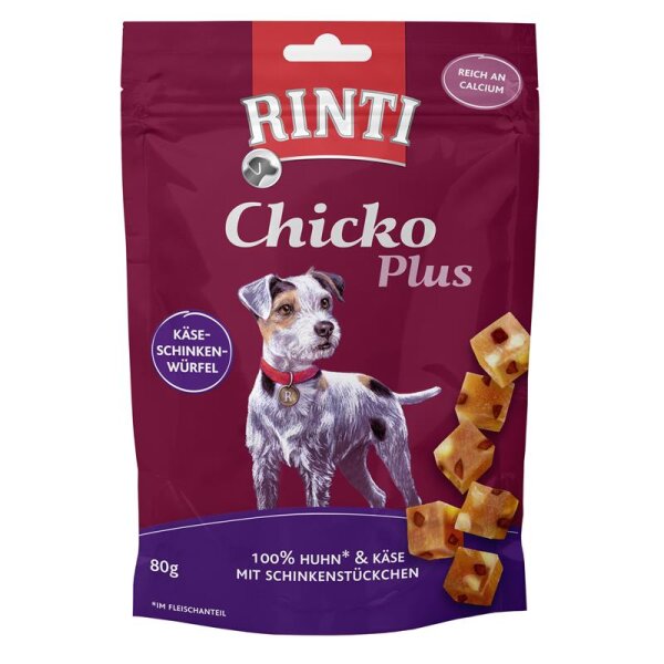 Rinti Chicko Plus Käse-Schinken-Würfel 80g