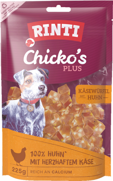 Rinti Chicko Plus Käsewürfel mit Huhn 225g
