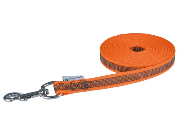 petlando gummierte Schleppleine 2,0cm/ 10m orange
