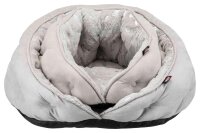 Kuschelhöhle Feder, 47 x 27 x 41 cm, grau/silber
