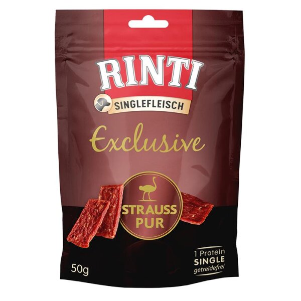 Rinti Singlefleisch Snack Strauß pur 50g