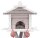 Trixie natura Vogelfutterhaus zum Aufstellen 46x35x46cm/ 1,35m, grau/weiß