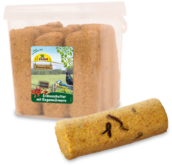 JR FARM Peanut Bar Erdnussbutter mit Regenwürmer 3,15kg (9 Stück)