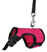 Trixie Softgeschirr (Hu: 9-12cm. Bu: 12-18cm) mit Leine 120cm div. Farben