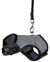Trixie Softgeschirr (Hu: 13-17cm. Bu: 18-25cm) mit Leine 120cm div. Farben