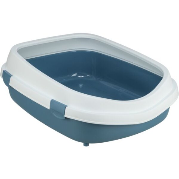 Trixie Katzentoilette "Primo XXL" mit Rand, 56x25x71cm, blau/weiß