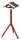 Trixie natura Vogelfutterhaus zum Aufstellen 46x22x44cm/ 1,15m, rot/weiß