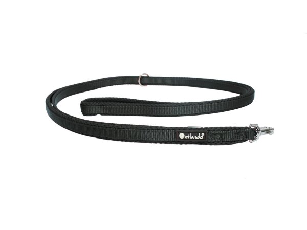 petlando Mesh verstellbare Führleine S (1,5cm/2,3m) schwarz
