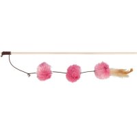 Trixie Spielangel Pompom Bälle, Holz/Plüsch, Baldrian,  diverse Farben