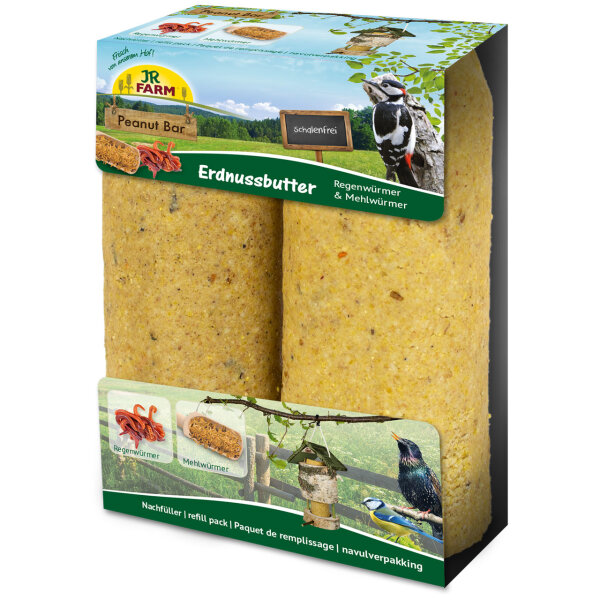 JR FARM Peanut Bar 2er Pack Regenwürmer & Mehlwürmer 700g