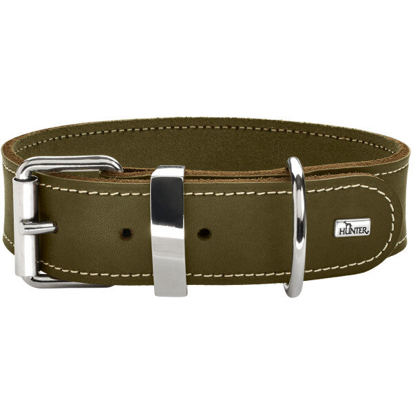 Hunter Halsband Aalborg Special S-M (50cm) Leder, olivgrün