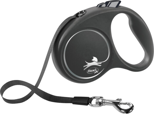 flexi BLACK DESIGN, Gurt, S 5m, bis 15kg, schwarz