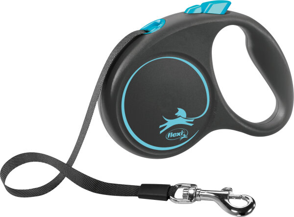 flexi BLACK DESIGN, Gurt, S 5m, bis 15kg, blau