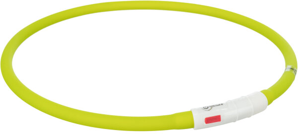 Trixie Flash Leuchtring USB, Silikon, XS-XL: 70 cm/Ø 10mm, grün