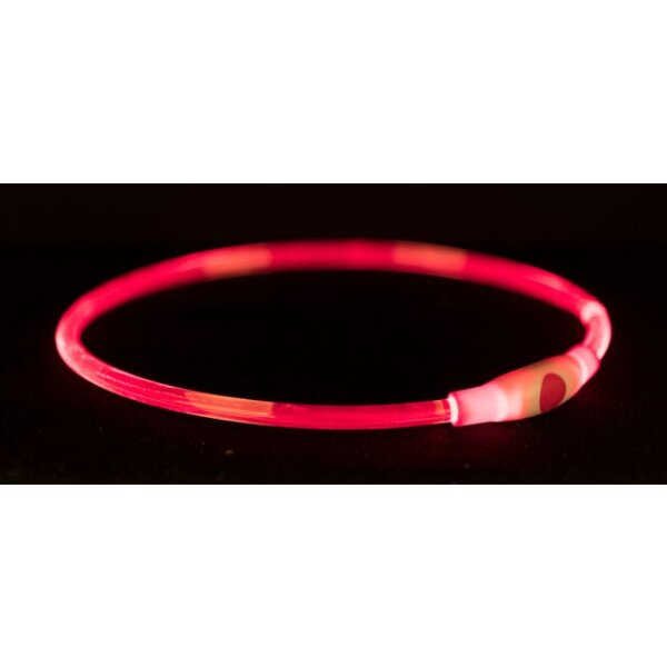 Trixie Flash Leuchtring USB, S-M, 40cm/Ø 8 mm, rot