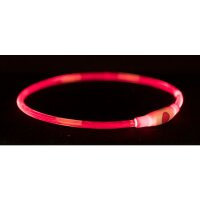 Trixie Flash Leuchtring USB, L-XL, 65cm/Ø 8 mm, rot