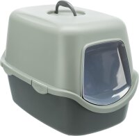 Trixie Be Eco Katzentoilette Vico mit Haube, 40 x 40 x 56cm anthrazit/grau-grün