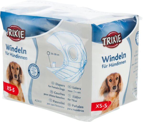 Trixie Windeln für Hündinnen, XS-S: 20-28cm, 12St.