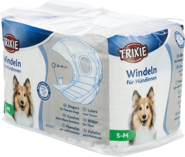 Trixie Windeln für Hündinnen, S-M: 28-40cm, 12St.
