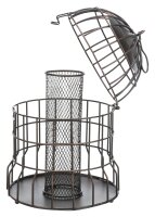Trixie Erdnuss Futterspender mit Schutzgitter, Metall, 820ml/ Ø20cm, schwarz