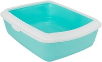 Trixie Katzentoilette Classic, mit Rand, 37 x 15 x 47cm, mint/weiß