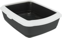 Trixie Katzentoilette Classic, mit Rand, 37 x 15 x 47cm, dunkelgrau/weiß