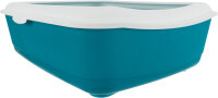 Trixie Katzentoilette Classic, mit Rand, 37 x 15 x 47cm, dunkelgrau/weiß