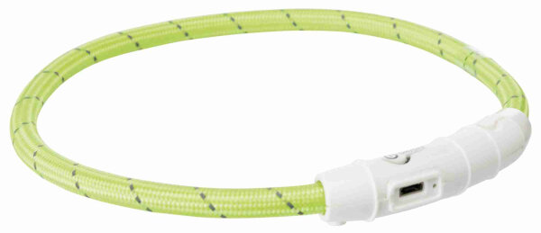 Trixie Flash Leuchtring USB, TPU/Nylon, XS-S, 35cm/Ø 7mm, grün