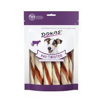 Dokas Dog Kau Twister Rinderhaut, Entenherz &...