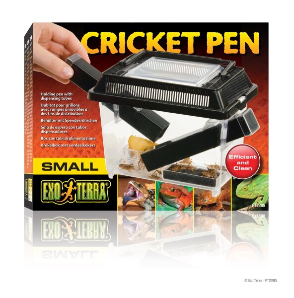 Exo Terra Cricket Pen klein, Behälter mit 2 Röhren + 1 Schwamm (13,7x18x11cm)