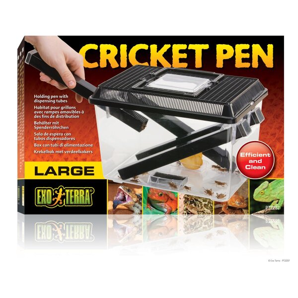 Exo Terra Cricket Pen groß, Behälter mit 3 Röhren + 2 Schwamm (21x30x19,5cm)