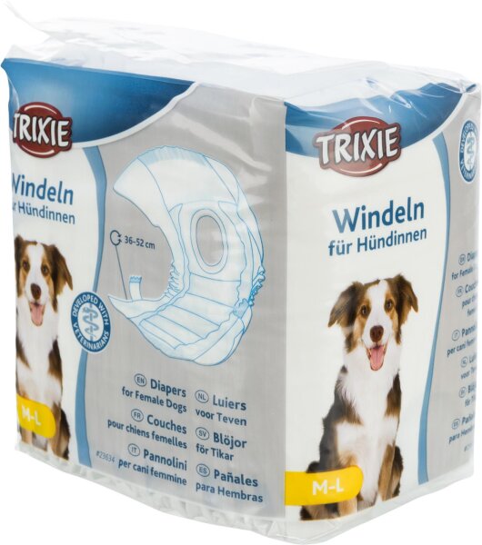 Trixie Windeln für Hündinnen, M-L:36-52 cm, 12St.