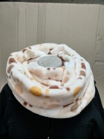 Loop schal Pfoten Beige/braun/weiß one size