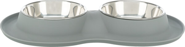 Trixie Napf-Set Silikon/Edelstahl, 2x0,4l Ø 16cm/40x5