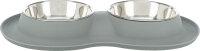 Trixie Napf-Set Silikon/Edelstahl, 2x0,4l Ø 16cm/40x5