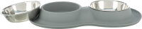 Trixie Napf-Set Silikon/Edelstahl, 2x0,4l Ø 16cm/40x5