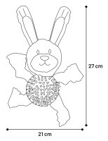 HS gommy Kaninchen kord + TPR Ball grau 27 cm