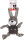 HS gommy Kaninchen kord + TPR Ball grau 27 cm