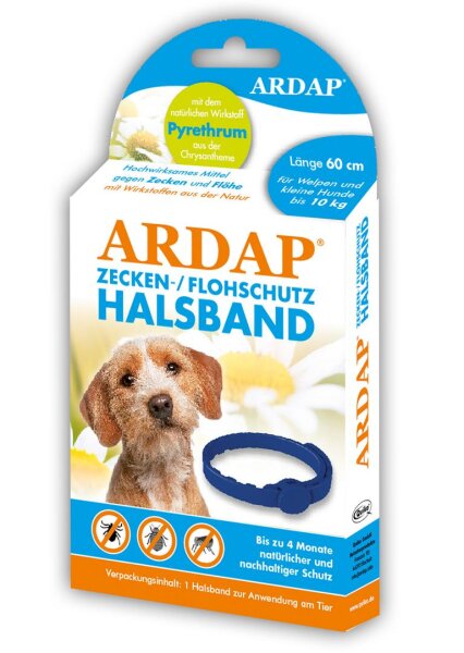 Ardap Zecken- und Flohhalsband kleine Hunde bis 10kg (60cm)