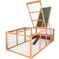 Trixie natura Freilaufgehege XL m. Abdeckung, Holz, 233 x 79 x 116cm