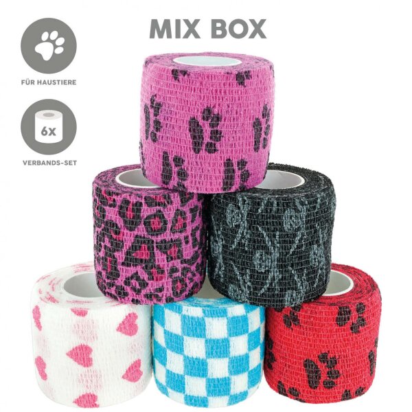 Selbsthaftende Verbände für Haustiere- 6er Set MIX BOX