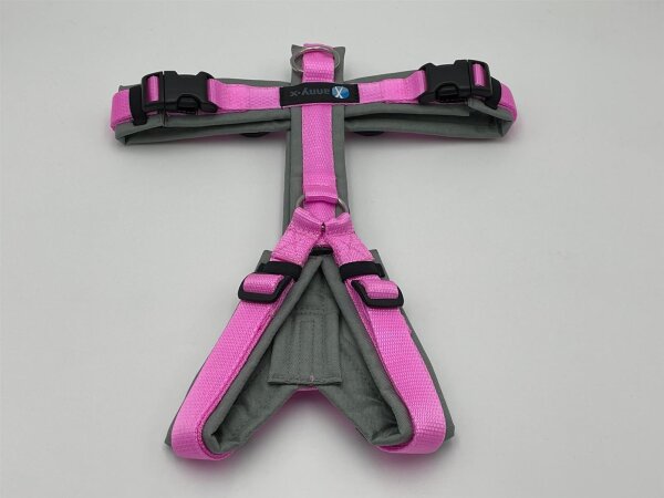 anny-x Brustgeschirr Fun Limited Edition grau/rosé L !Gurtband ausgeblichen!